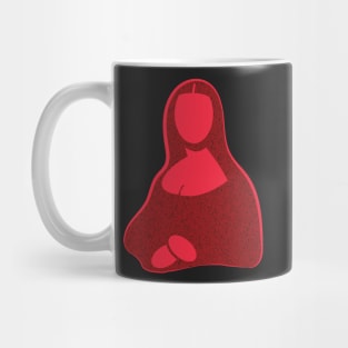 Minimal Cherry Red mona Lisa Mug